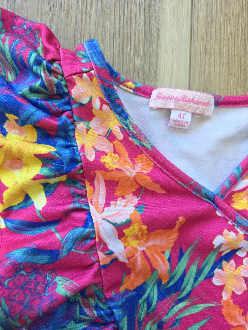 4t Tommy Bahama Floral Flutter Sleeve Dress - Picture 2 of 6
